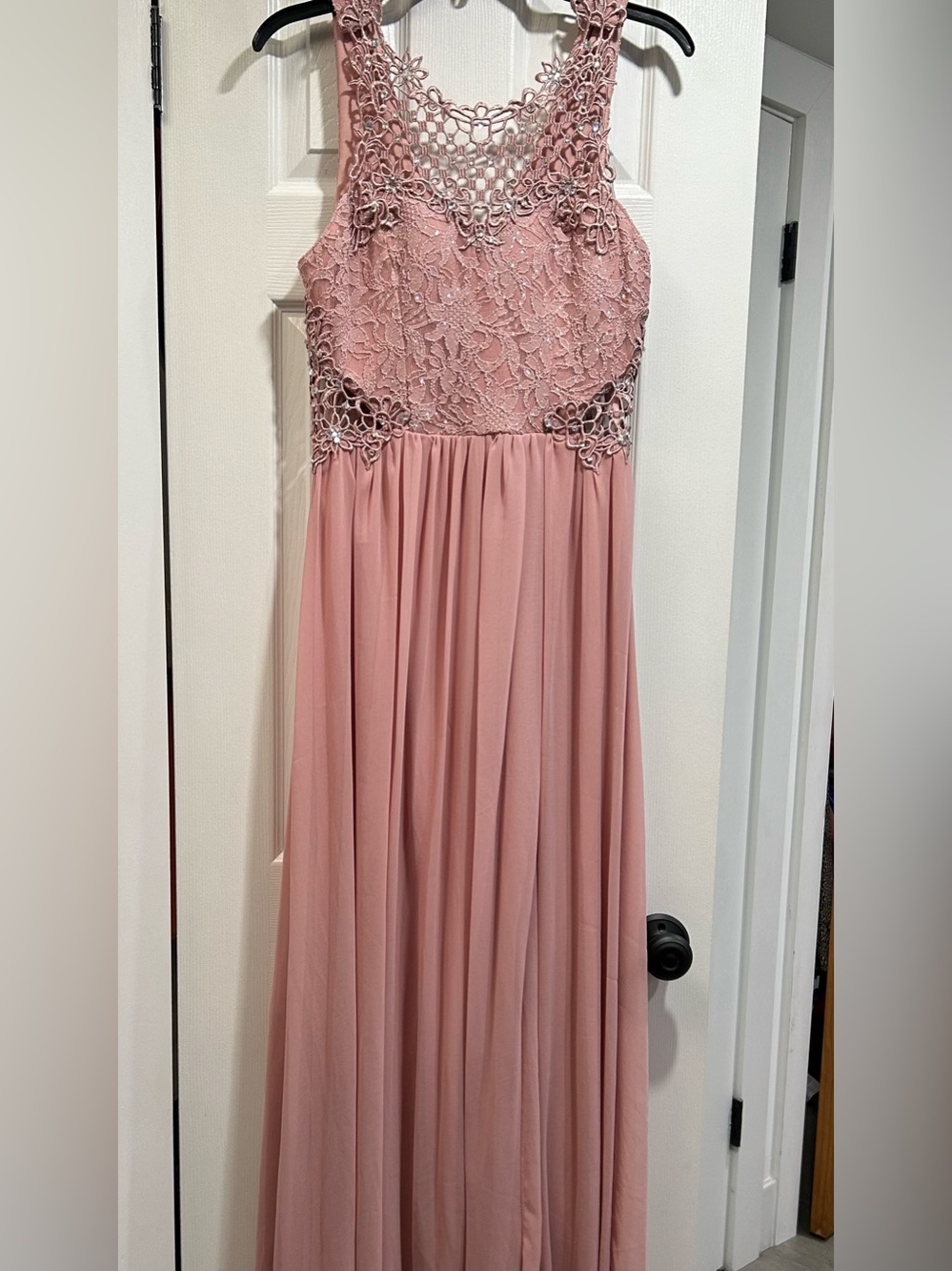 City Studio Dusty Rose Lace Maxi Dress